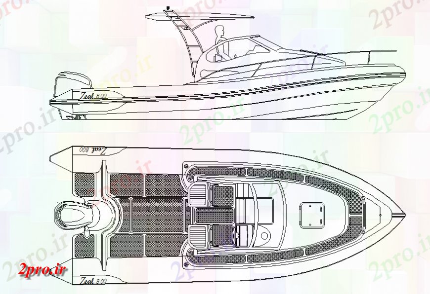 دانلود نقشه بلوک وسایل نقلیه موتور طرحی قایق جزئیات (کد140578)