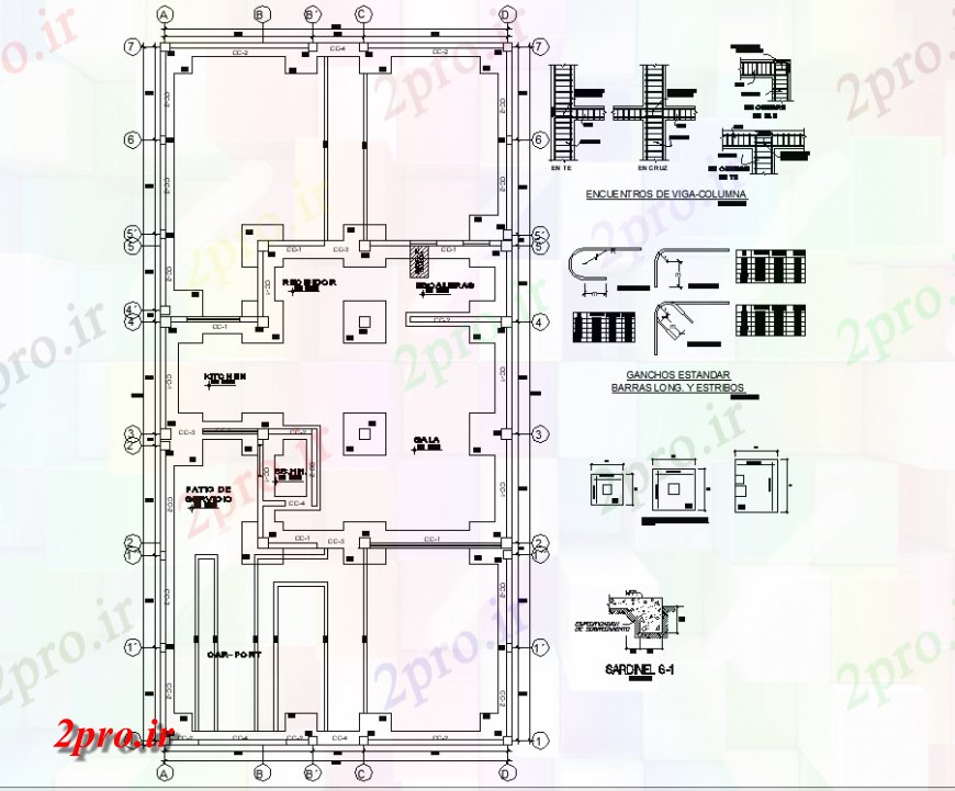 دانلود نقشه طراحی جزئیات ساختار ساخت طرحی پایه (کد140717)