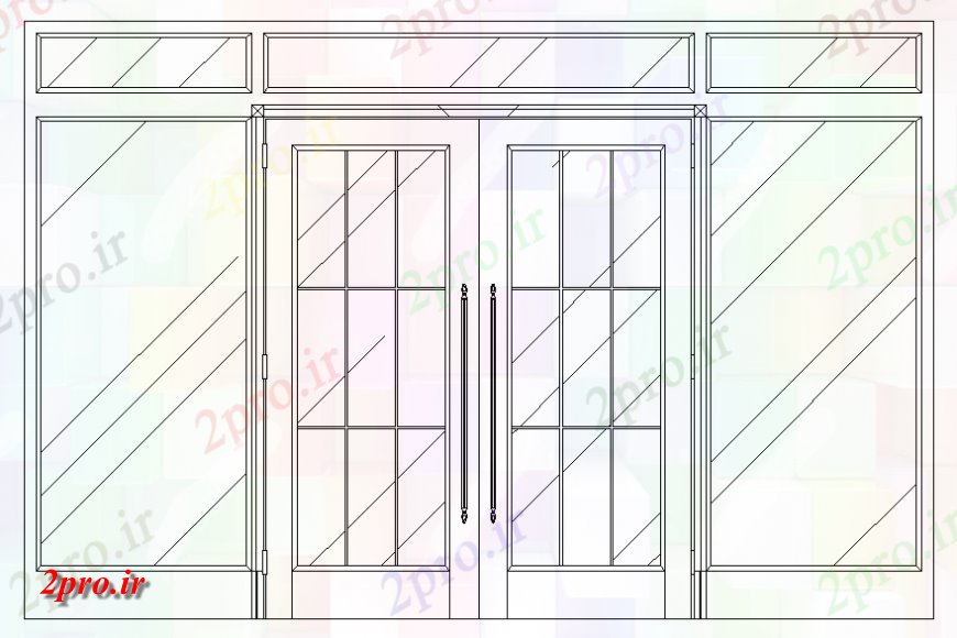 دانلود نقشه جزئیات طراحی در و پنجره  جزئیات درب های شیشه ای داخلی  چیدمان (کد140751)