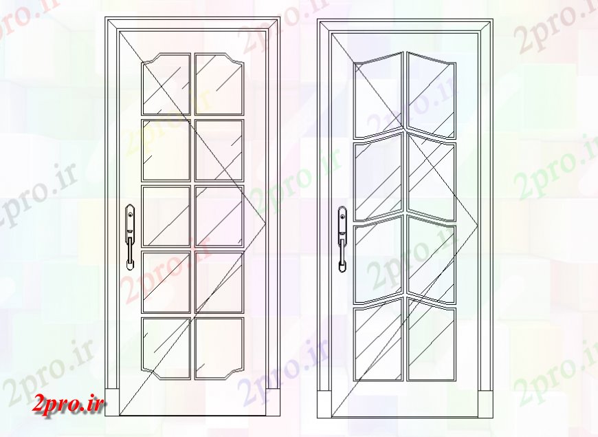 دانلود نقشه جزئیات طراحی در و پنجره  درب های چوبی مدرن د برنامه ریزی  (کد140783)