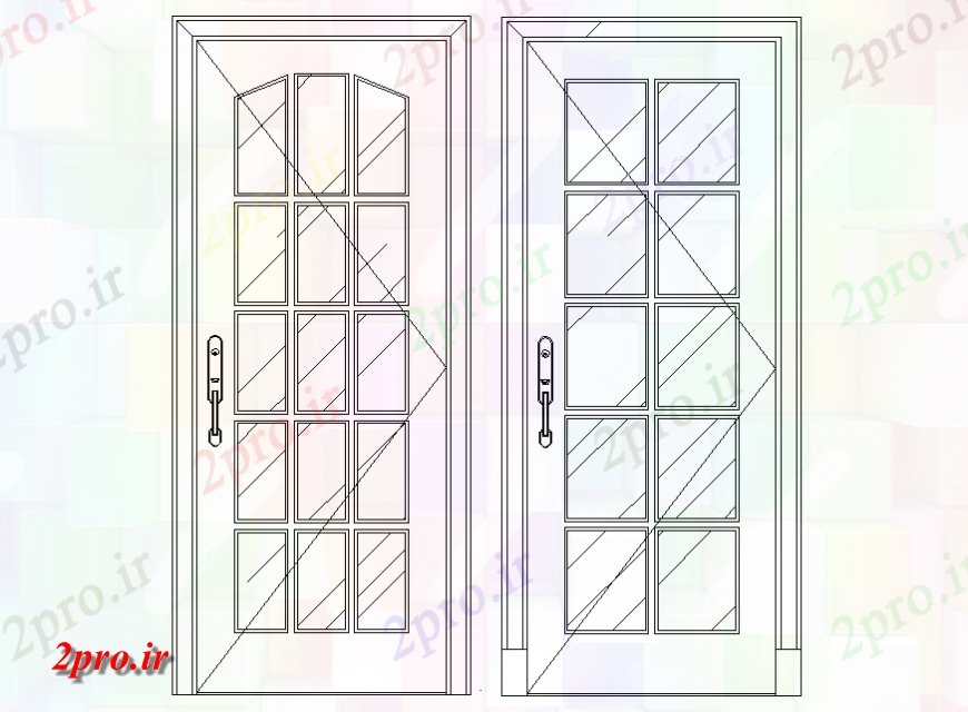 دانلود نقشه جزئیات طراحی در و پنجره  درب های چوبی مدرن د برنامه ریزی  چیدمان (کد140786)