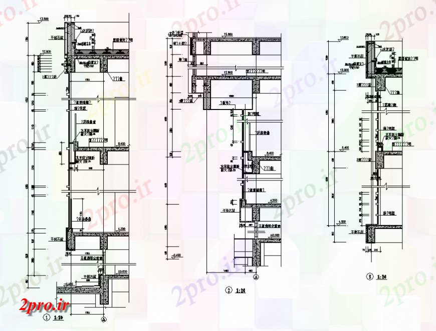 دانلود نقشه طراحی جزئیات تقویت کننده بخش از دال جزئیات ساختاری (کد140815)