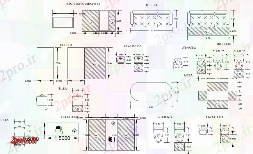 دانلود نقشه مسکونی  ، ویلایی ، آپارتمان  انواع مختلف از بلوک خانه نگه طراحی  (کد140907)