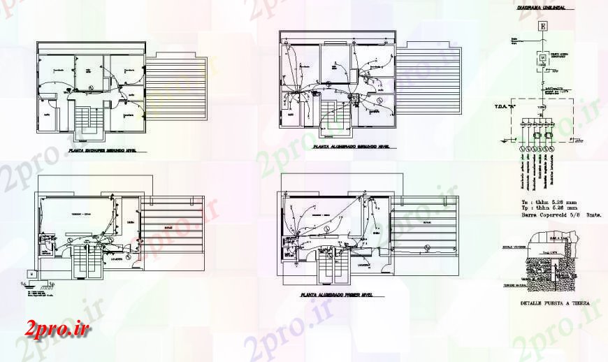 دانلود نقشه برق مسکونی نصب و راه اندازی برق در طرحی جزئیات ساختمان دو بعدی طرحی دیدگاه 9 در 12 متر (کد140953)