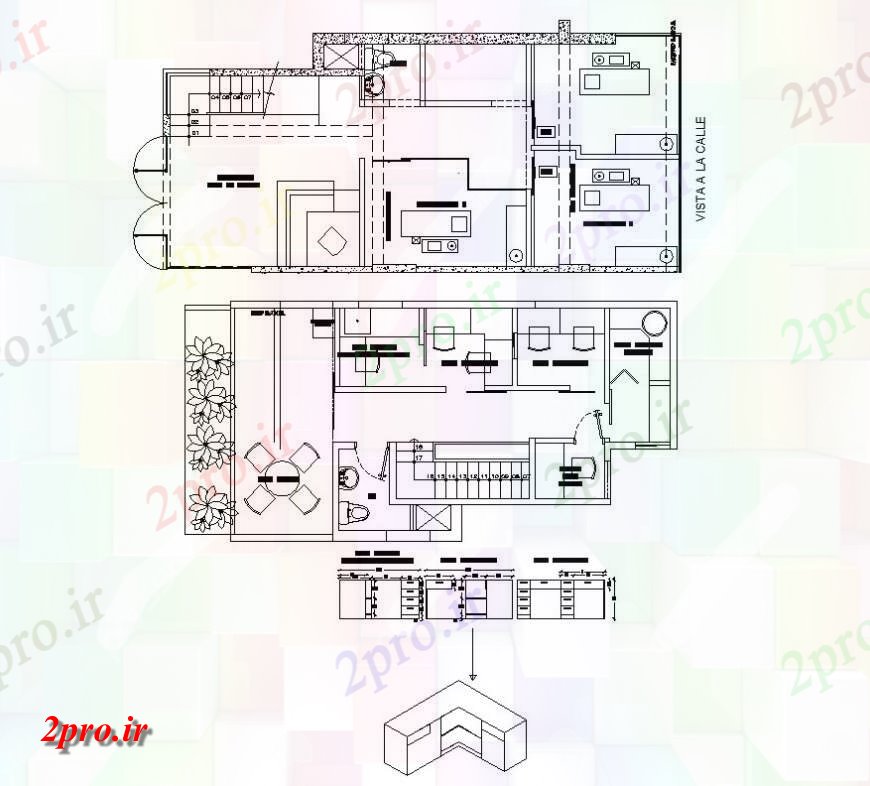 دانلود نقشه ساختمان اداری - تجاری - صنعتی ساختمان اداری ساختار جزئیات دو بعدی طراحی 6 در 12 متر (کد141012)