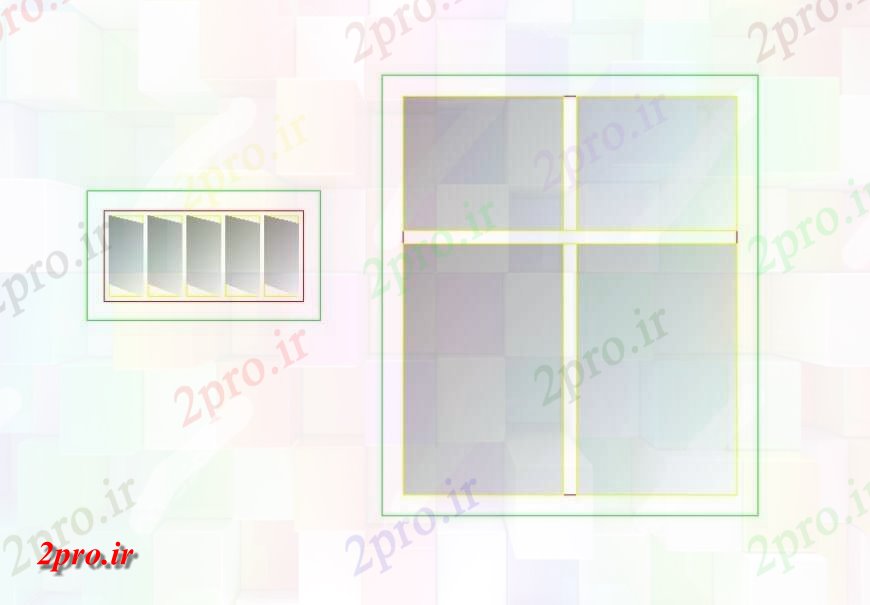 دانلود نقشه جزئیات طراحی در و پنجره  پنجره جزئیات ساختاری  چیدمان  دو بعدی   (کد141163)