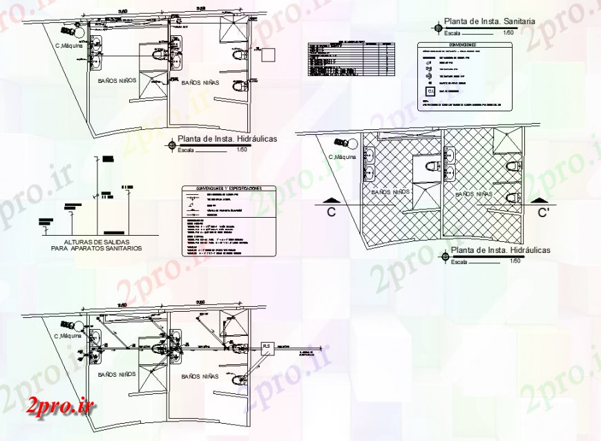 دانلود نقشه حمام مستر طرحی و شرح طراحی از توالت عمومی  (کد141184)