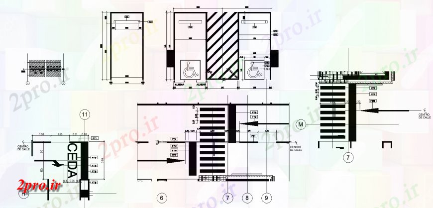 دانلود نقشه  ساختمان دولتی ، سازمانی سیگنالینگ جزئیات طراحی  (کد141190)