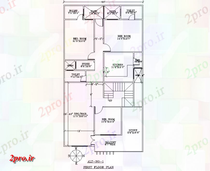 دانلود نقشه مسکونی ، ویلایی ، آپارتمان خانواده ویلا خانه طراحی 9 در 16 متر (کد141211)