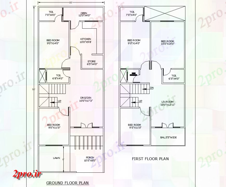 دانلود نقشه مسکونی ، ویلایی ، آپارتمان برنامه ریزی جزئیات ویلایی 6 در 15 متر (کد141215)