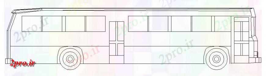 دانلود نقشه بلوک وسایل نقلیه مدرسه اتوبوس سمت نما  (کد141246)