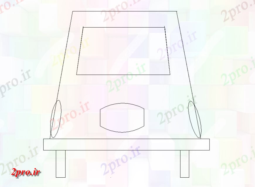 دانلود نقشه بلوک وسایل نقلیه قدیمی جلوی ماشین پرنعمت نما   (کد141256)