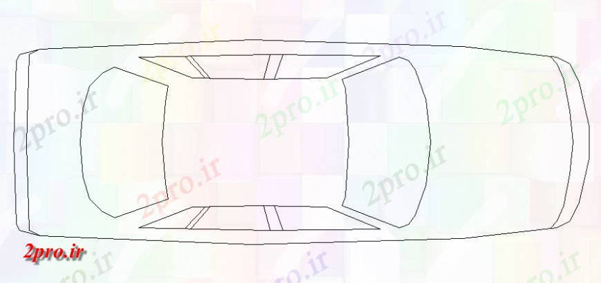 دانلود نقشه بلوک وسایل نقلیه تجملات سقف خودروی نمای نما    (کد141259)