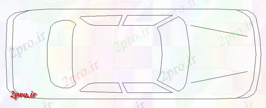 دانلود نقشه بلوک وسایل نقلیه  خانواده سقف خودروی نمای نما  (کد141260)