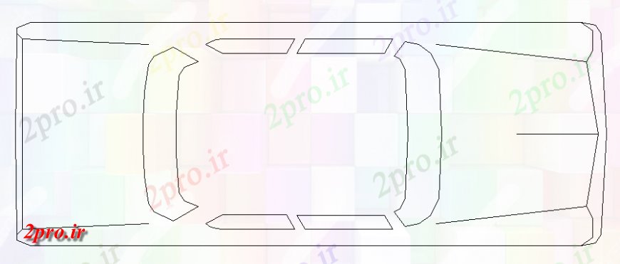 دانلود نقشه بلوک وسایل نقلیه قدیمی خانواده  سقف خودروی نمای نما  (کد141262)