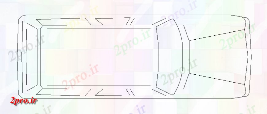 دانلود نقشه بلوک وسایل نقلیه XUV سقف خودروی نمای نما  (کد141263)