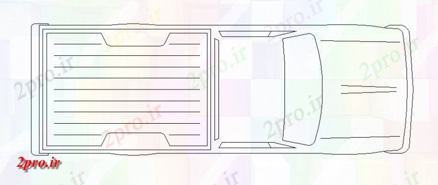 دانلود نقشه بلوک وسایل نقلیه کوتاه  کامیون حمل و نقل سقف دیدگاه نما  (کد141264)