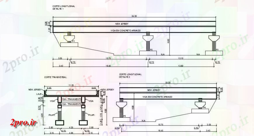 دانلود نقشه جزئیات ساخت پل پرواز بیش از تمام جزئیات مقطعی  (کد141292)