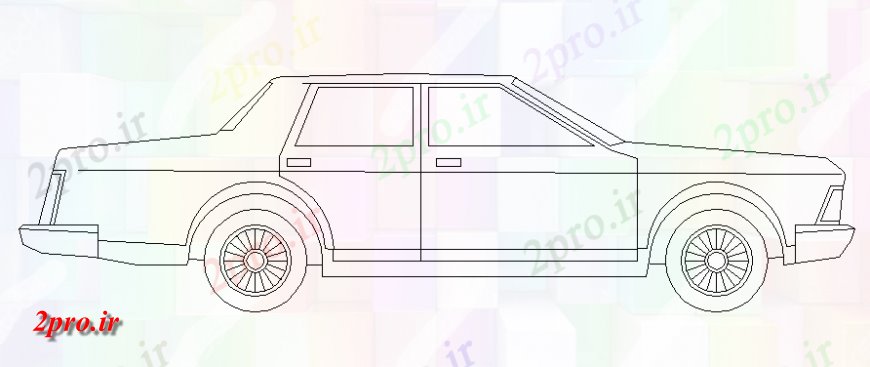 دانلود نقشه بلوک وسایل نقلیه تجملات نوع محصول  به طرف ماشین   (کد141294)