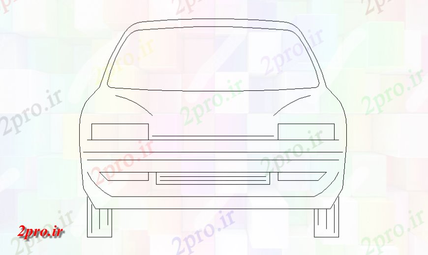 دانلود نقشه بلوک وسایل نقلیه بلوک پویا جلو خودرو تنها نما  جزئیات (کد141297)