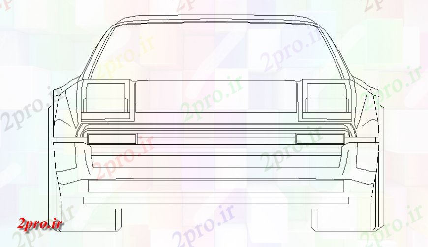 دانلود نقشه بلوک وسایل نقلیه پویا ماشین جلوی نما  (کد141322)