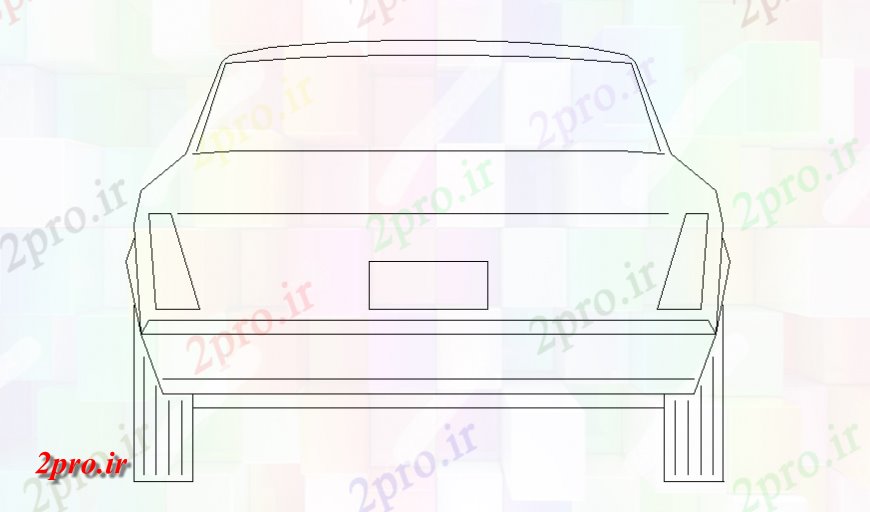 دانلود نقشه بلوک وسایل نقلیه خانواده قدیمی  جلو خودرو نما  (کد141325)