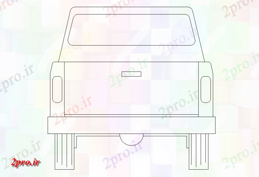 دانلود نقشه بلوک وسایل نقلیه گفتگوی ماشین جلوی  نما طراحی جزئیات (کد141332)