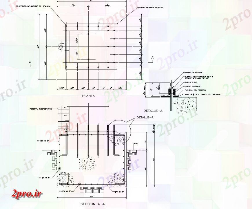 دانلود نقشه جزئیات پله و راه پله  پایه های بتنی ساخت و ساز طراحی جزئیات  اتوکد (کد141398)