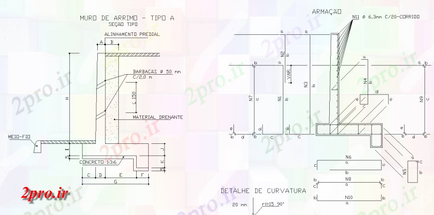 دانلود نقشه طراحی جزئیات تقویت کننده Arrimo جزئیات دیوار طراحی  اتوکد (کد141399)