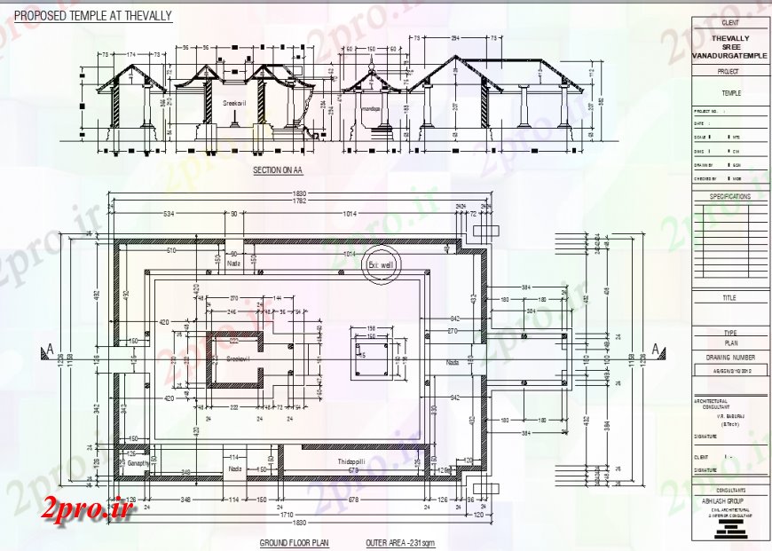 دانلود نقشه کلیسا - معبد - مکان مذهبی طراحی ساخت و ساز معماری معبد اتوکد (کد141421)