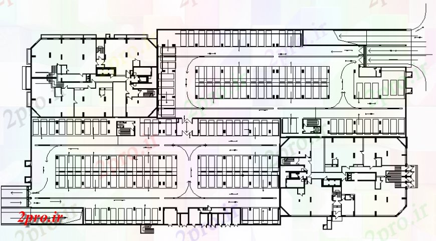 دانلود نقشه بلوک ، آرام ، نماد ساختمان تجاری پارکینگ  طراحی (کد141446)