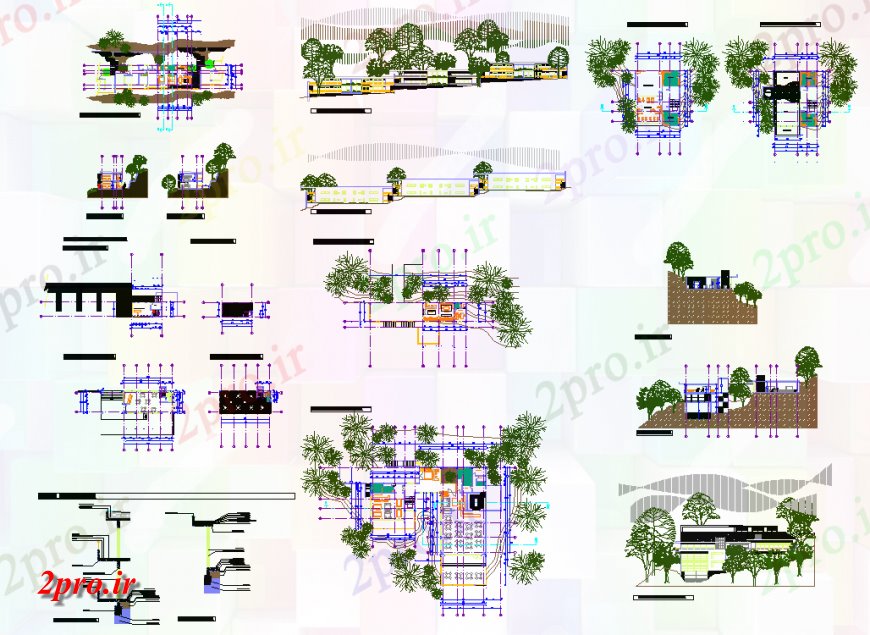 دانلود نقشه هتل - رستوران - اقامتگاه متوسل کار طراحی جزئیات اتوکد 15 در 18 متر (کد141485)