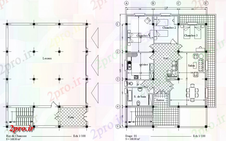 دانلود نقشه مسکونی  ، ویلایی ، آپارتمان  طراحی مهمان خانه در  اتوکد (کد141489)