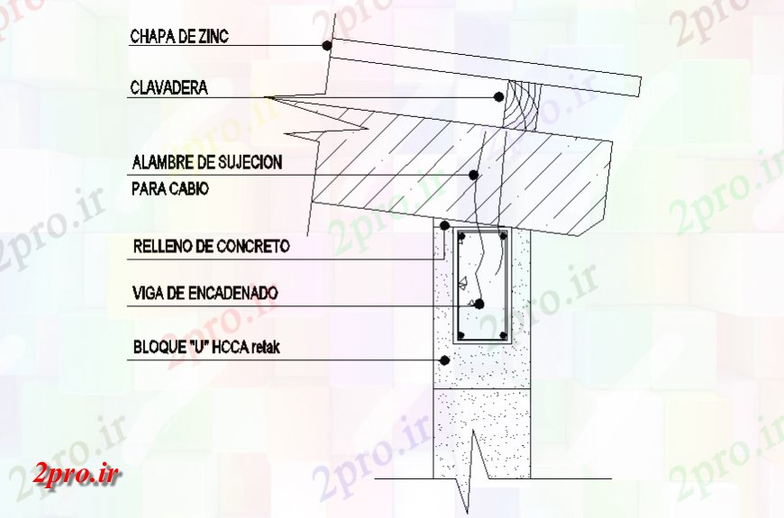 دانلود نقشه طراحی جزئیات تقویت کننده ستون به بخش سقف جزئیات (کد141500)