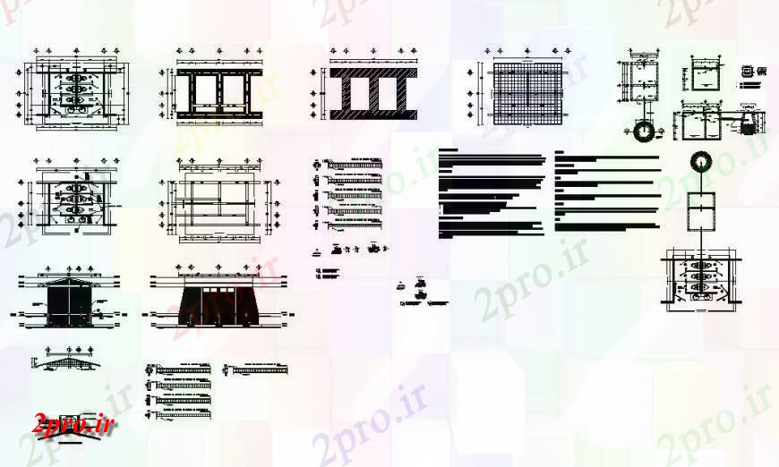 دانلود نقشه جزئیات ساخت و ساز سقف طرحی جزئیات ساختار و نما طرحی ساخت و ساز اتوکد 4 در 5 متر (کد141530)