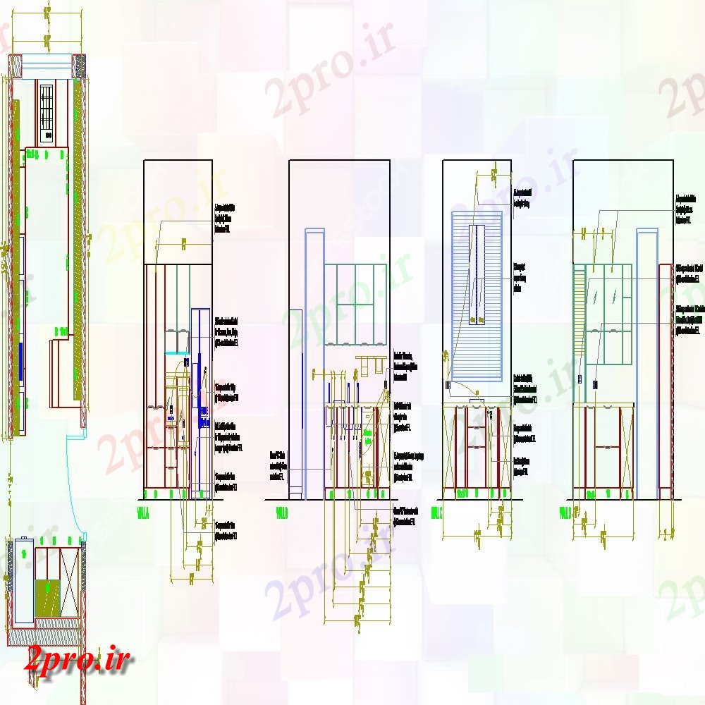 دانلود نقشه آشپزخانه برنامه و جزئیات مقطعی ساختار آشپزخانه  طرحی ساخت و ساز (کد141561)