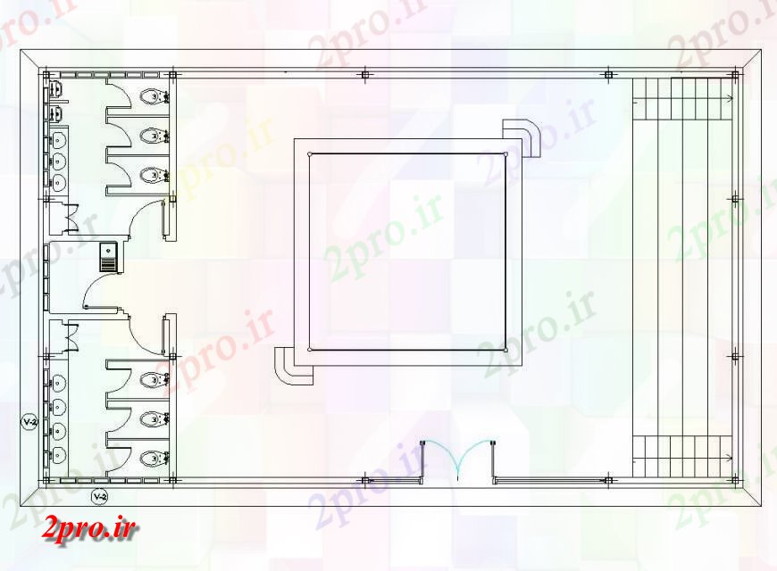 دانلود نقشه ورزشگاه ، سالن ورزش ، باشگاه بوکس طرحی ورزشگاه جزئیات طراحی طرحی بلوک ساختاری 10 در 17 متر (کد141643)