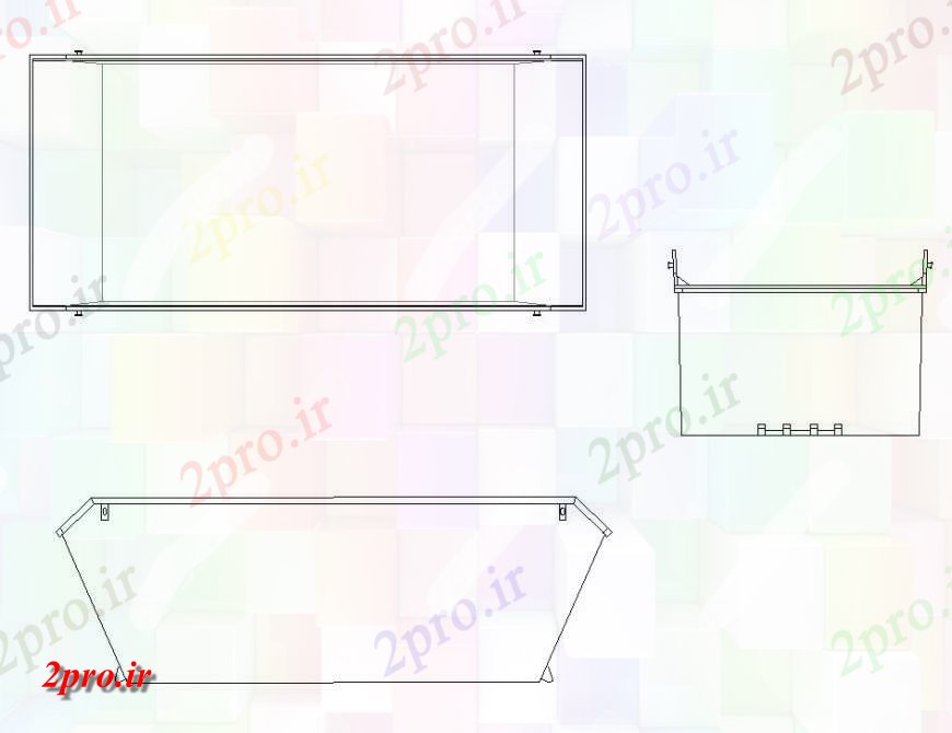 دانلود نقشه بلوک های بهداشتی واحد بهداشتی جزئیات وان حمام  دو بعدی   بلوک  طرحی  (کد141648)