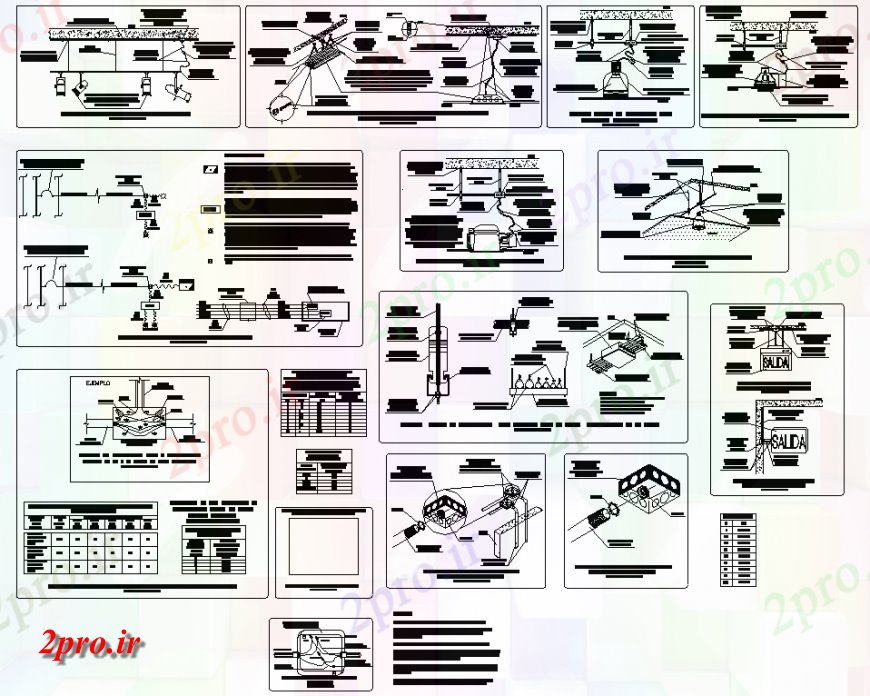 دانلود نقشه طراحی داخلی جزئیات الکتریکی نمونه طراحی  (کد141658)