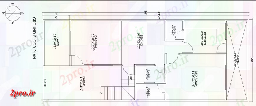 دانلود نقشه مسکونی ، ویلایی ، آپارتمان طبقه همکف طرحی خانه ردیف طراحی اتوکد 6 در 15 متر (کد141680)