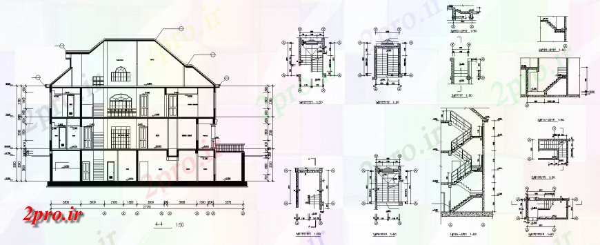 دانلود نقشه مسکونی  ، ویلایی ، آپارتمان  طراحی جزئیات نما ویلا سنتی اتوکد (کد141719)