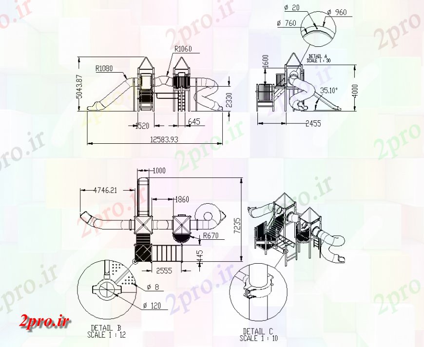 دانلود نقشه ورزشگاه ، سالن ورزش ، باشگاه زمین بازی جزئیات تاتر طراحی  اتوکد (کد141726)