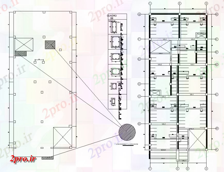 دانلود نقشه جزئیات ساخت و ساز بنیاد جزئیات طراحی از گاه اتوکد 7 در 17 متر (کد141737)