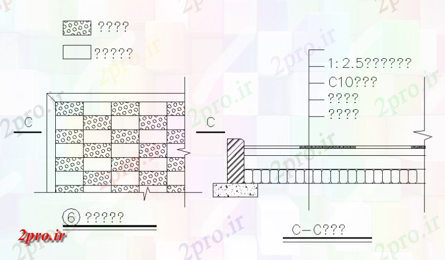 دانلود نقشه بلوک ، آرام ، نماد نقش ونگار ریگی دادن زمین کف کاشی و  (کد141752)