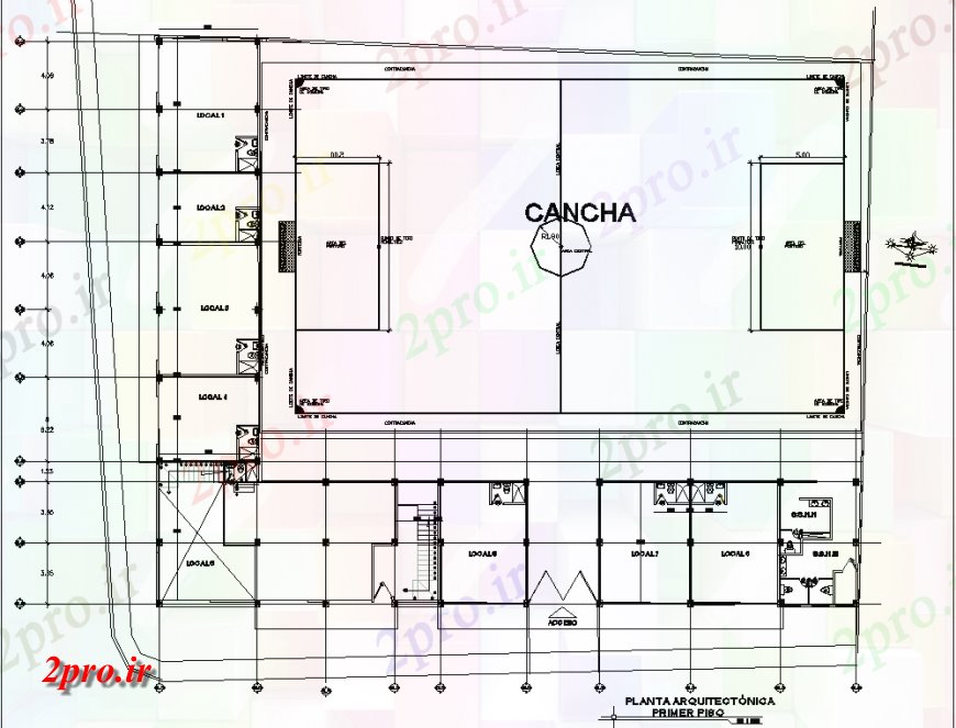 دانلود نقشه ساختمان اداری - تجاری - صنعتی دفتر شرکت و طرحی ساختمان فروشگاه طراحی 34 در 42 متر (کد141857)