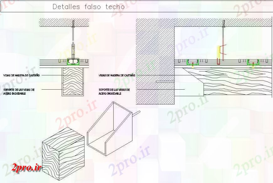 دانلود نقشه جزئیات ساخت و ساز جزئیات طرحی سقف کاذب و بخش  چیدمان (کد141941)