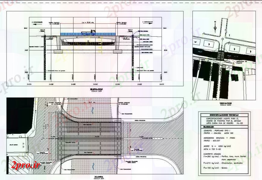 دانلود نقشه جزئیات ساخت پل طرحی نوع پل رواق و نما جزئیات (کد141971)