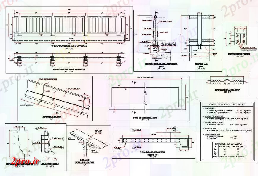 دانلود نقشه جزئیات ساخت پل جزئیات پیش تاکید  پل (کد141988)