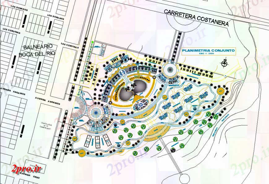 دانلود نقشه هتل - رستوران - اقامتگاه طرحی هتل سایت معماری طراحی 246 در 266 متر (کد142093)