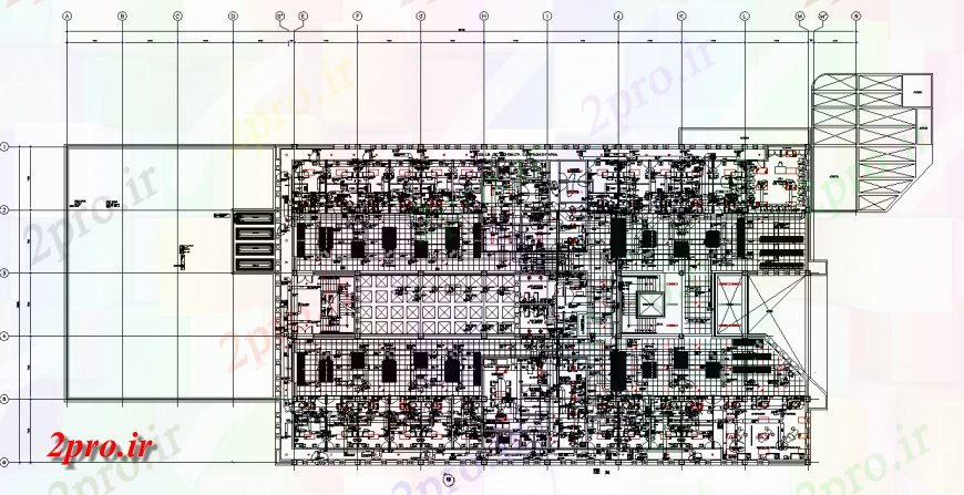 دانلود نقشه طراحی داخلی تهویه مطبوع کانالهای شبکه ای از ساخت و ساز  (کد142122)